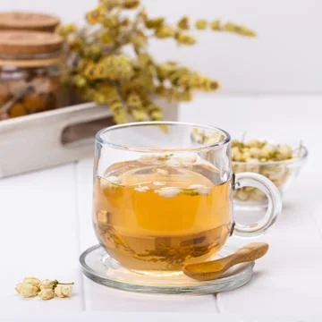 Cup of jasmine tea Stock Photos