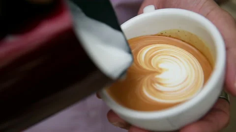 A cup of latte art Stock Footage 40911423
