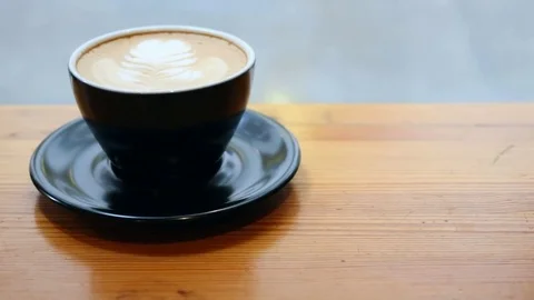 Cup of latte coffee Stock Footage 74159127