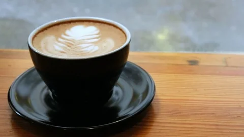 Cup of latte coffee Stock Footage 74159986