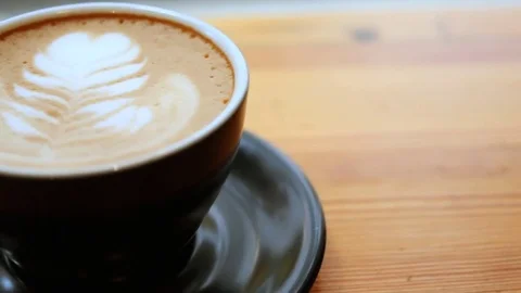 Cup of latte coffee Stock Footage 74160225