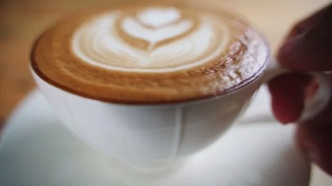 Cup of latte coffee Stock Footage 95941015