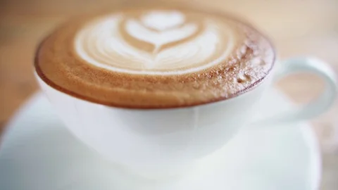 Cup of latte coffee Video stock 117265711
