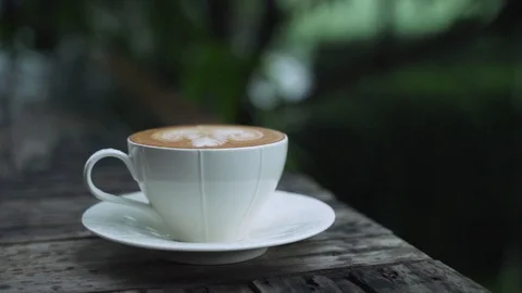 Cup of latte coffee Video stock 117267965