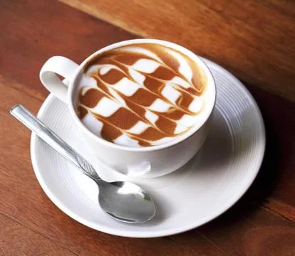 Cup of latte coffee Stock Photos
