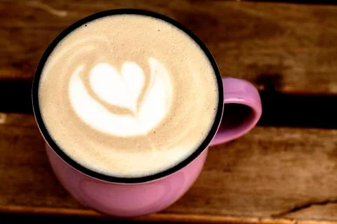 A cup of latte coffee Stock Photos