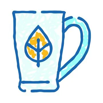 Cup with leaf symbol for eco friendly herbal tea Stock Illustration