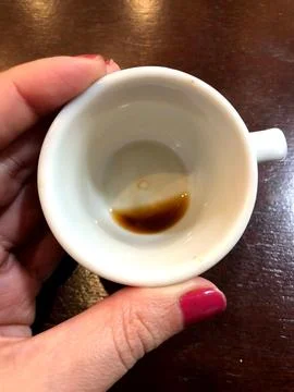 Cup with leftover coffee Stock Photos