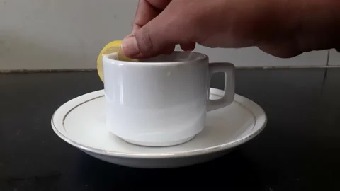 Cup of lemon tea. Stock Footage 140953209