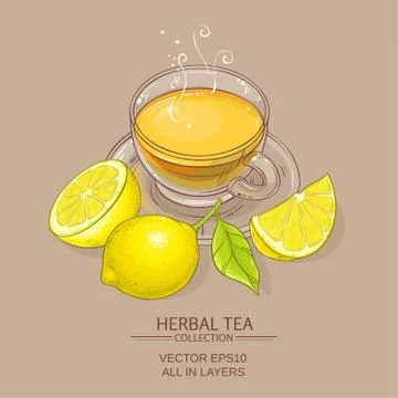 Cup of lemon tea Illustrazione stock