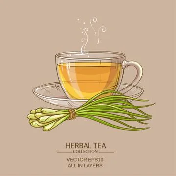 Cup of lemongrass tea Illustrazione stock