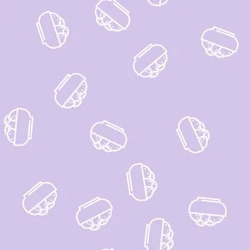 Cup of lemons line vector seamless pattern Stock Illustration