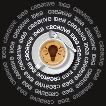 Cup of light bulb in cappuccino Stock Illustration
