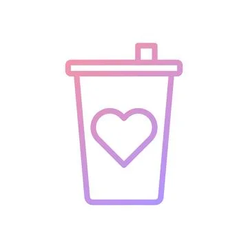 Cup love gradient soft pink purple valentine illustration Illustrazione stock