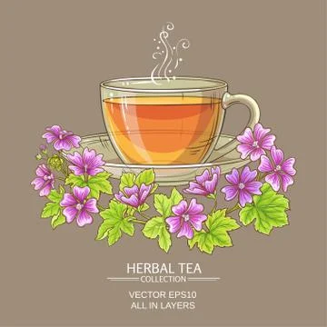 Cup of malva tea Stock Illustration