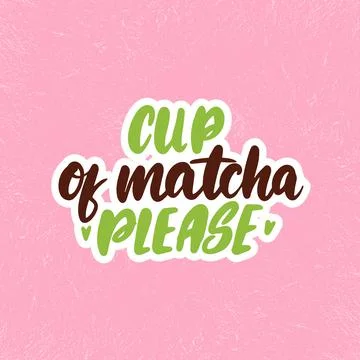Cup of Matcha please. Vector doodle illustration Stock Illustration