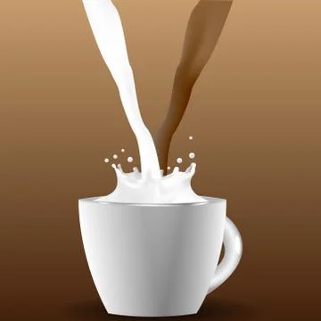 Cup of milk and coffee Stock Illustration