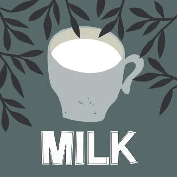 Cup of milk Stock Illustration