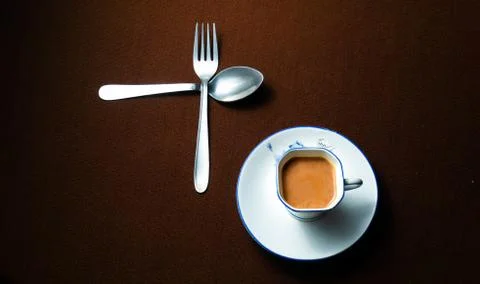 A cup of milk tea on the table Stock Photos