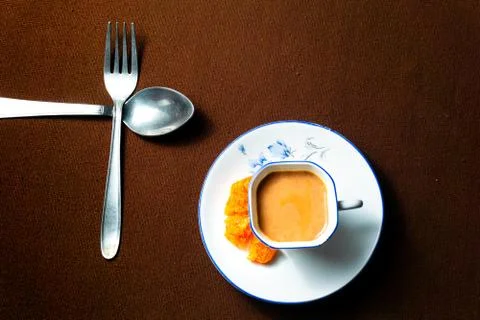 A cup of milk tea on the table Stock Photos