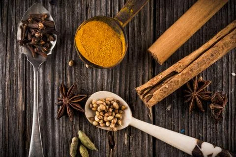 Cup of mixed spices Stock Photos