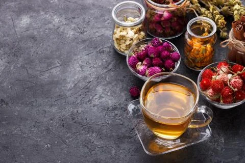 Cup of mountain tea Stock Photos