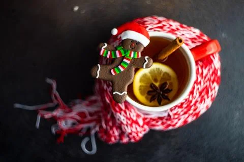 Cup of mulled tea 스톡 사진