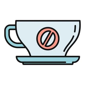 Cup with no symbol representing caffeine free beverage Stock Illustration