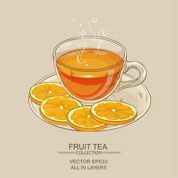 Cup of orange tea Stock Illustration