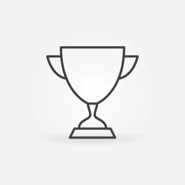 Cup outline vector icon. Trophy or Award concept line sign Illustrazione stock