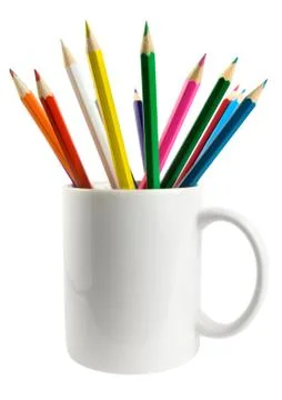 Cup with pencils Stock Photos