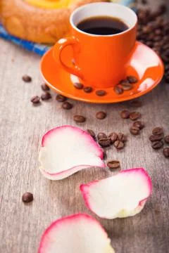 Cup with petals Stock Photos