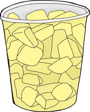 Cup of Pineapple Chunks Stock Illustration