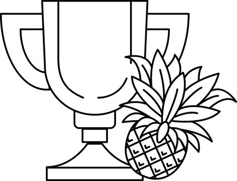 A cup with a pineapple on top of it 스톡 일러스트