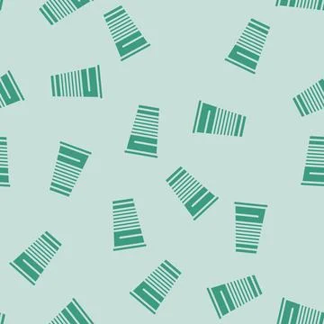 Cup plastic package glyph vector seamless pattern Stock Illustration