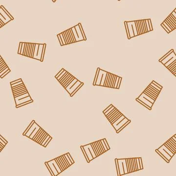 Cup plastic package line vector seamless pattern 스톡 일러스트
