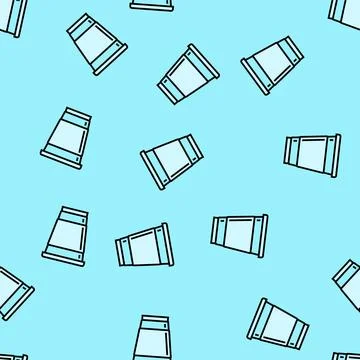 Cup plastic package vector seamless pattern Stock Illustration