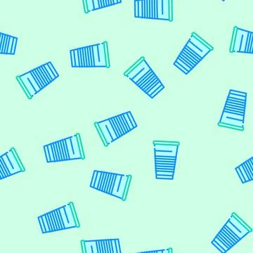 Cup plastic package vector seamless pattern Stock Illustration