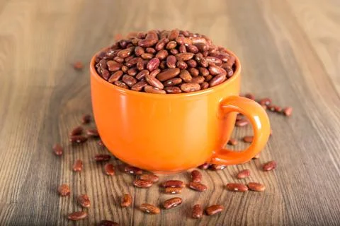 Cup with red beans Stock Photos