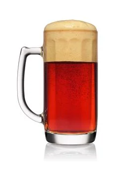 Cup of red dark beer isolated on a white. Stockillustratie
