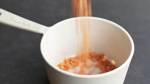 Cup of Red Lentils Stock Footage 70017763