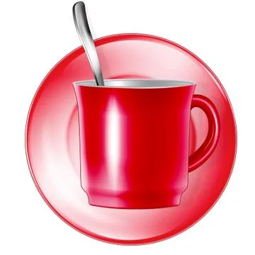 Cup red on white background Stock Illustration