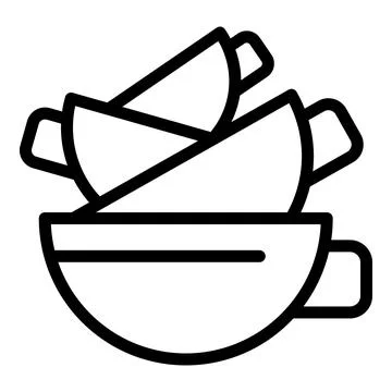 Cup restaurant icon outline vector. Work lunch Ilustración de archivo