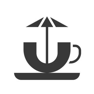 Cup rides vector icon, amusement park related solid style Ilustración de archivo