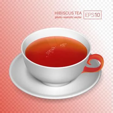 A cup of rose tea isolated on transparent background Stock Illustration