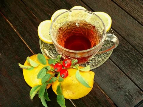 A cup of rosehip tea Stock Photos