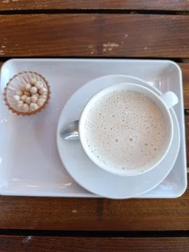 A cup of salep on the table Foto stock