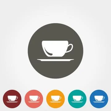 Cup on saucer icon Stock Illustration
