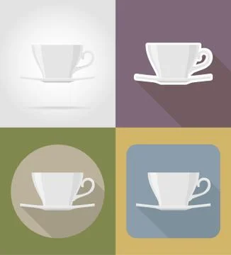 Cup saucer objects and equipment for the food vector illustration Stock Illustration