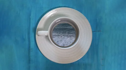 Cup of sea no text Stock Footage 132974825